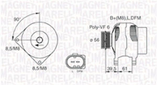 MAGNETI MARELLI Генератор 063731394010